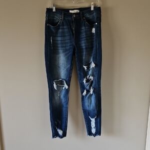 KanCan Dark Blue Distressed Skinny Jeans